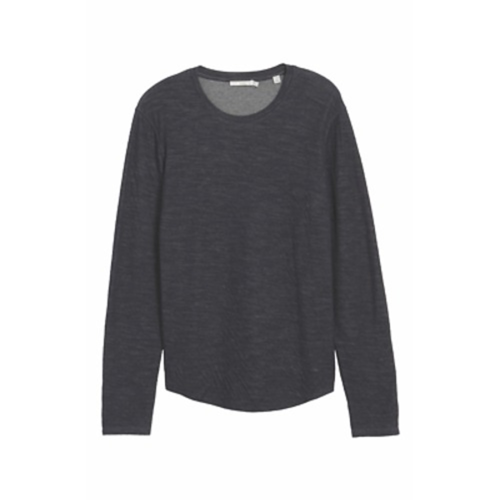 Vince Mens Cotton Crew Neck Long Sleeve Shirt Blue Navy Size Large